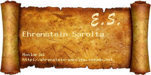 Ehrenstein Sarolta névjegykártya